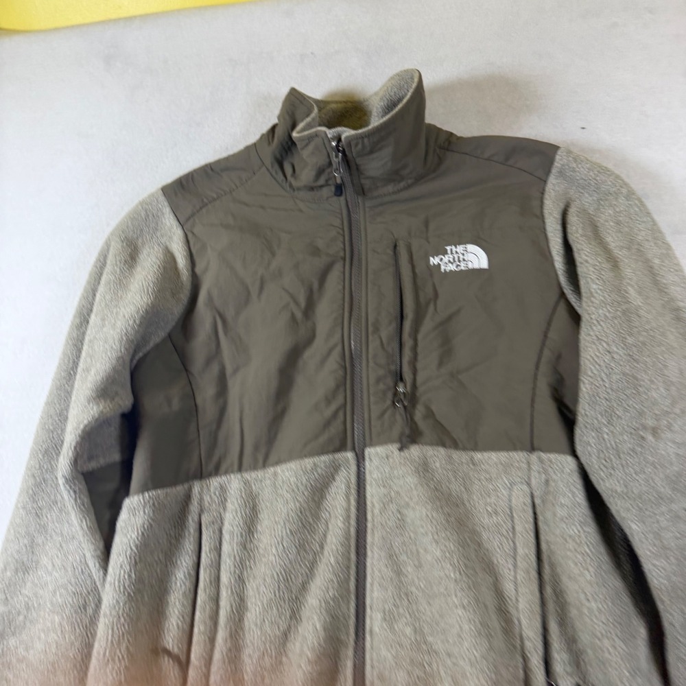 The North Face Denali Fleece Jacket Womens Small Brown Tan Full Zip Mock Neck